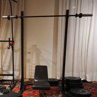 Home Garage Gym, rack, panca, bumper, trazioni 