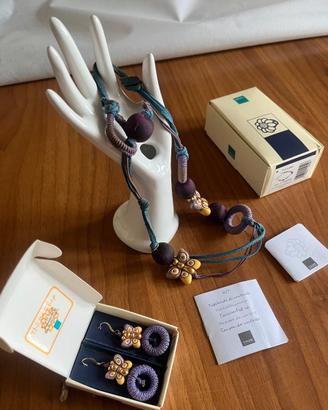 Set collana + orecchini THUN originali con scatola