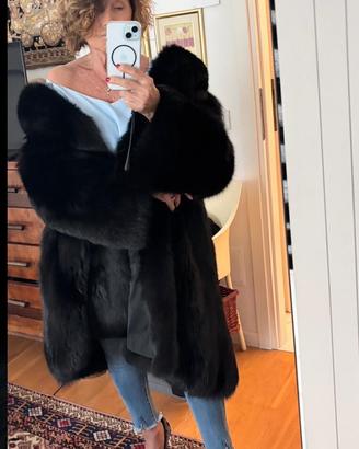 Pelliccia vera volpe nera