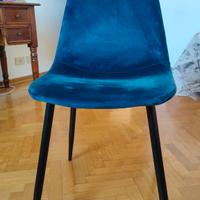 Sedia velluto blu