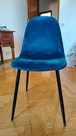 Sedia velluto blu