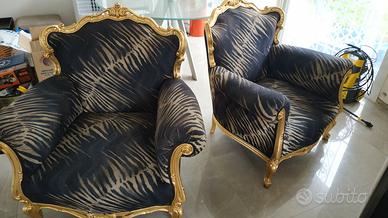 POLTRONE COPPIA moda' Prince foglia oro cavallino