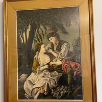Quadro classico con scena romantica – cornice dora