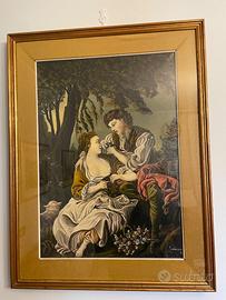Quadro classico con scena romantica – cornice dora