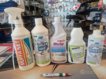 Prodotti pulizia euromeci, iosso, blue marine, tk