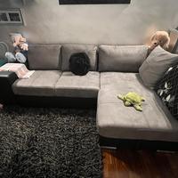 Divano letto angolare con penisola contenitore