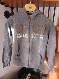 Felpa grigia con scritte 8/9 anni marca Sisley