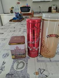 3 barattoli di latta vintage 