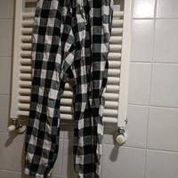 PANTALONE A SCACCHI elasticizzato con laccio