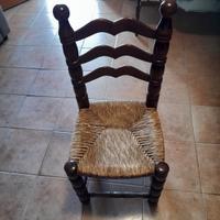 Sedie vimini e legno