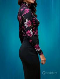 Vestito Lungo per Ufficio a Stampa Floreale