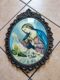 quadro ovale vintage con cornice in metallo 