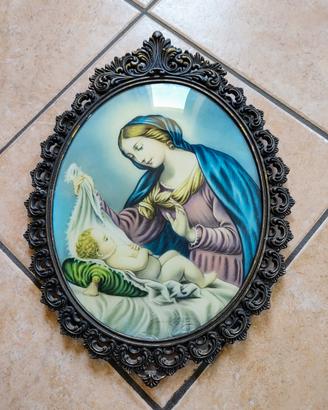 quadro ovale vintage con cornice in metallo 