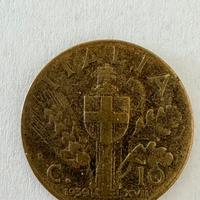 Moneta italiana 10 centesimi del 1939