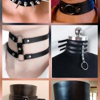 collare choker pelle gothic punk rave metal rock 