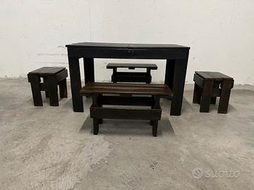Tavolo Artigianale + 4 sgabelli (2+2)
