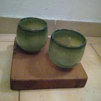 Coppia vasetti in vetro soffiato di Murano