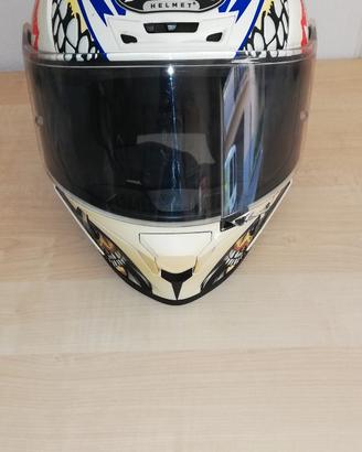 Casco integrale moto airoh bianco valor uncle sam
