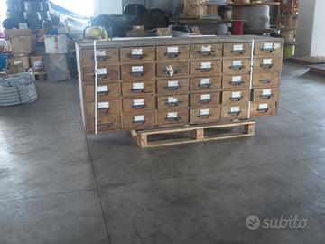 CASSETTIERA IN LEGNO ANTICA SCHEDARIO