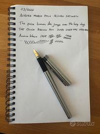 Penna stilografica marco polo aurora inox satinato