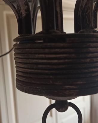 Lampadario a sospensione in ferro battuto