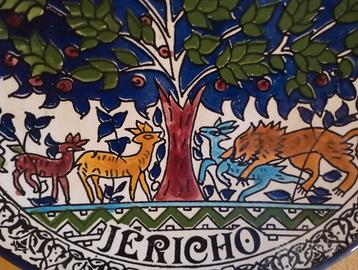 Piatto decorativo in Porcellana di Jerico, anni 70