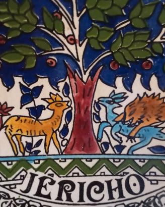 Piatto decorativo in Porcellana di Jerico, anni 70