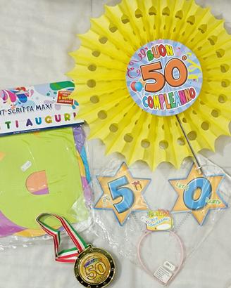 SET GADGET COMPLEANNO 50 ANNI