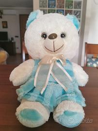 orsetto peluche bianco e celeste
