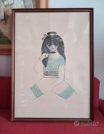 Litografia di Felicità Frai - Donna