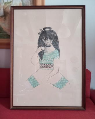 Litografia di Felicità Frai - Donna