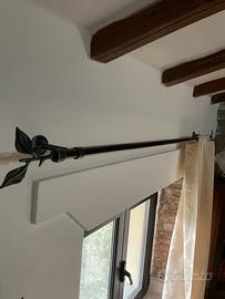 3 bastoni per tende in ferro battuto