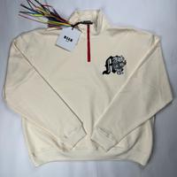 Felpa con Zip Panna MSGM