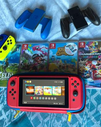 Nintendo Switch Mario Red Blue Edition  + 4 giochi