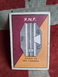 Militaria Tessera PNF 1929