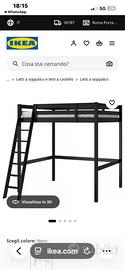 Letto a soppalco matrimoniale IKEA STORÅ (Nero) +