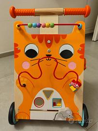 Carrellino primi passi Janod con gattino