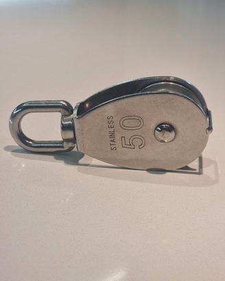 Puleggia inox 316 Ø50 mm girevole 360° 