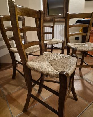 Set 4 sedie arte povera