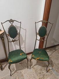 Coppia di sedie vintage stile Hollywood Regency 
