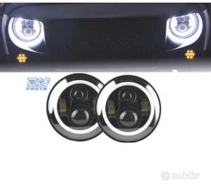 FARI PER JEEP WRANGLER 96-18 ANGEL EYES LED NERO