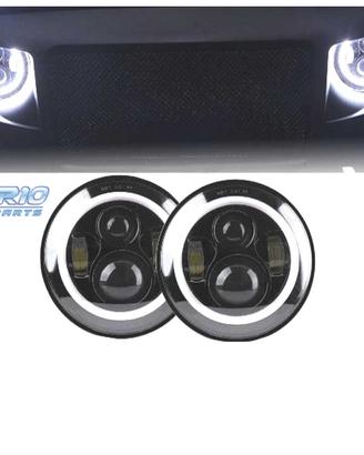 FARI PER JEEP WRANGLER 96-18 ANGEL EYES LED NERO