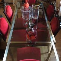 Set 8 sedute in ebano e velluto