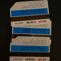 Schede telefoniche da lire 2000 anni 90