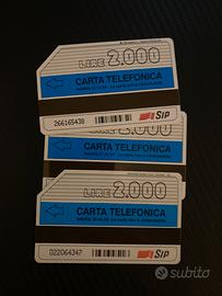 Schede telefoniche da lire 2000 anni 90