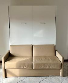 Divano 3 posti con letto a ribalta ecopelle