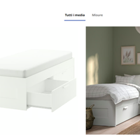 struttura letto BRIMNES con cassetti