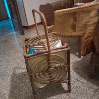 cestino in vimini/rattan vintage 