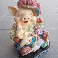 Salvadanaio decorativo maialino in resina – 25 cm