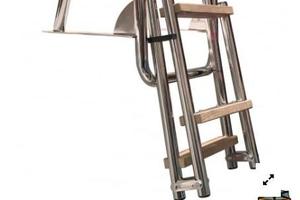 Scaletta di poppa pieghevole inox e legno